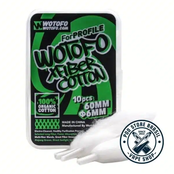 Algodão Xfiber 6MM - Wotofo 10 PCS
