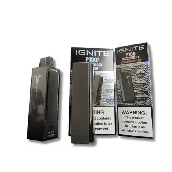 Kit Ignite P100 - 10.000 Puffs 1 Bateria + 1 Refil GREY - Imagem 2